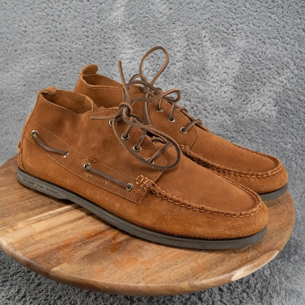 Sperry Top Sider Brown Leather Chukka Ankle Boots Men's Lace Up 15 M